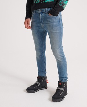 Superdry Travis Skinny Flex Férfi Farmer Kék | PQHXS9617